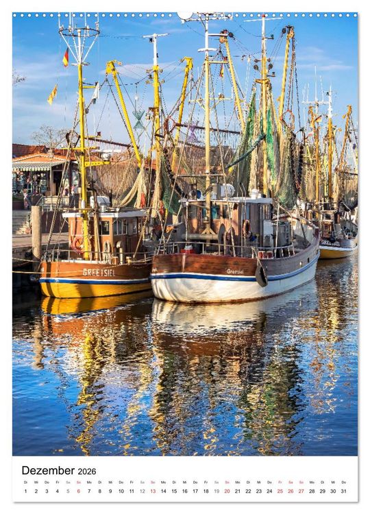 Produktbild: GREETSIEL Rund um den Hafen (Wandkalender 2026 DIN A2 hoch), CALVENDO Monatskalender