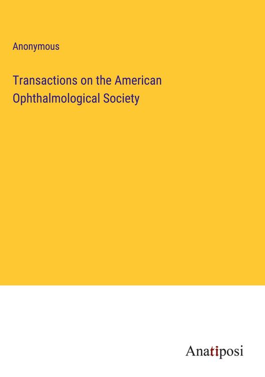 Produktbild: Transactions on the American Ophthalmological Society