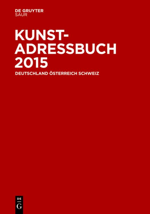 Produktbild: Kunstadressbuch Deutschland, &Ouml;sterreich, Schweiz 2015