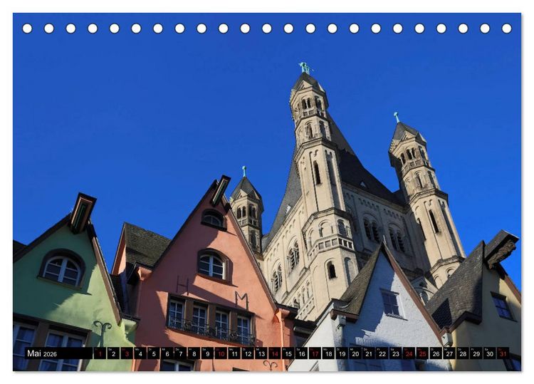 Produktbild: K&Ouml;LN AUSBLICK - RHEINBLICK (Tischkalender 2026 DIN A5 quer), CALVENDO Monatskalender