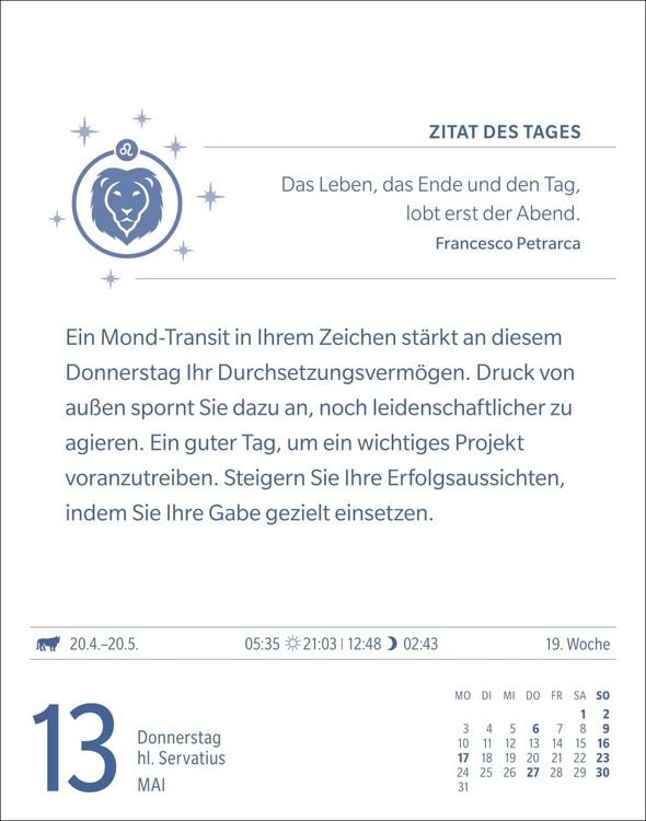 Produktbild: L&ouml;we Sternzeichenkalender 2027 - Tagesabrei&szlig;kalender - Ihr Horoskop f&uuml;r jeden Tag