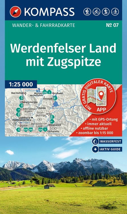 Produktbild: KOMPASS Wanderkarte 07 Werdenfelser Land mit Zugspitze 1:25.000