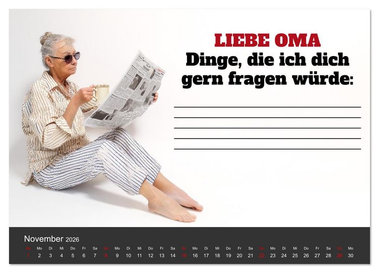 Produktbild: Kalender f&uuml;r Oma - Was ich dir sagen will (Wandkalender 2026 DIN A3 quer), CALVENDO Monatskalender