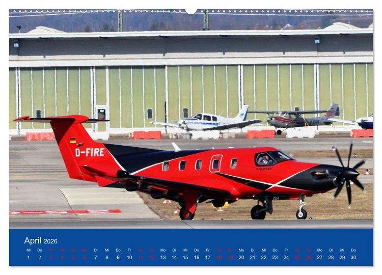 Produktbild: Besondere Flugzeuge am Flughafen Stuttgart (hochwertiger Premium Wandkalender 2026 DIN A2 quer), Kunstdruck in Hochglanz