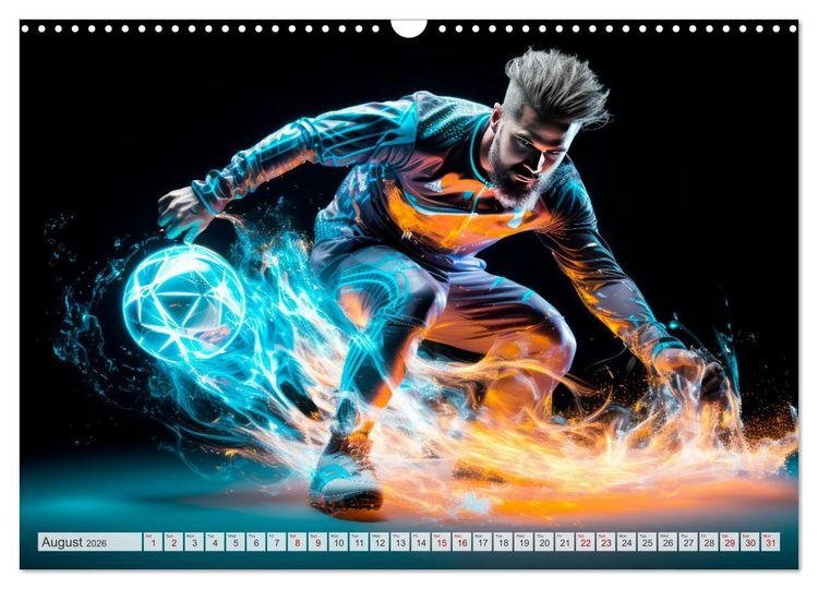 Produktbild: FOOTBALL FEVER Dynamic scenes (Wall Calendar 2026 DIN A3 landscape), CALVENDO 12 Month Wall Calendar
