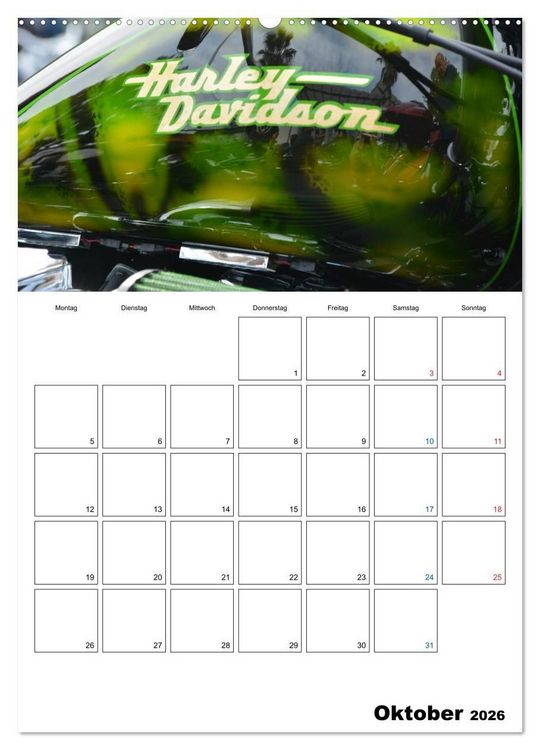 Produktbild: Harley Davidson Familienplaner (hochwertiger Premium Wandkalender 2026 DIN A2 hoch), Kunstdruck in Hochglanz
