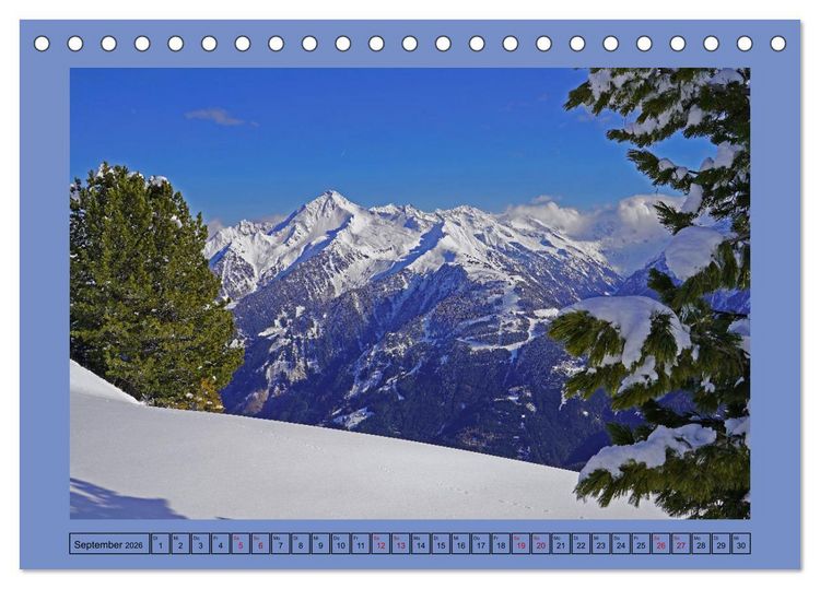 Produktbild: Winterwanderung in den Tuxer Alpen (Tischkalender 2026 DIN A5 quer), CALVENDO Monatskalender