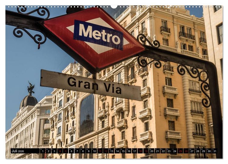 Produktbild: Madrid - Stadtansichten (Wandkalender 2026 DIN A2 quer), CALVENDO Monatskalender