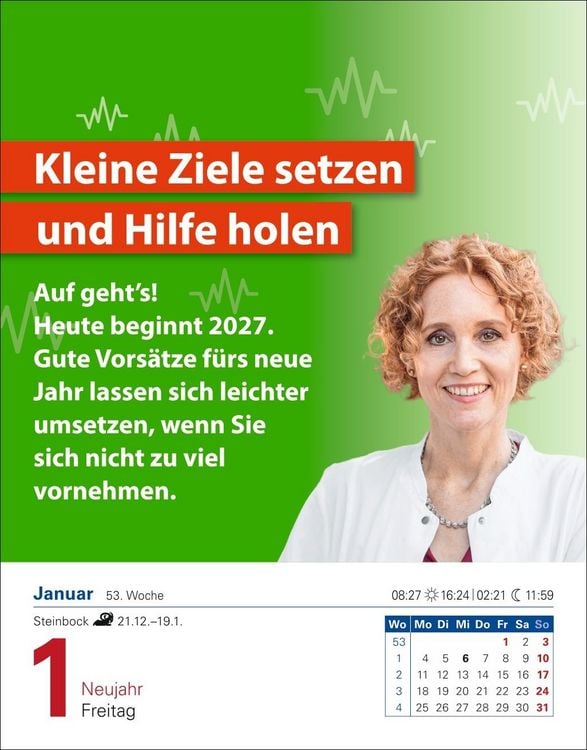 Produktbild: Die Ern&auml;hrungs-Docs - Gesund durch das Jahr Tagesabrei&szlig;kalender 2027