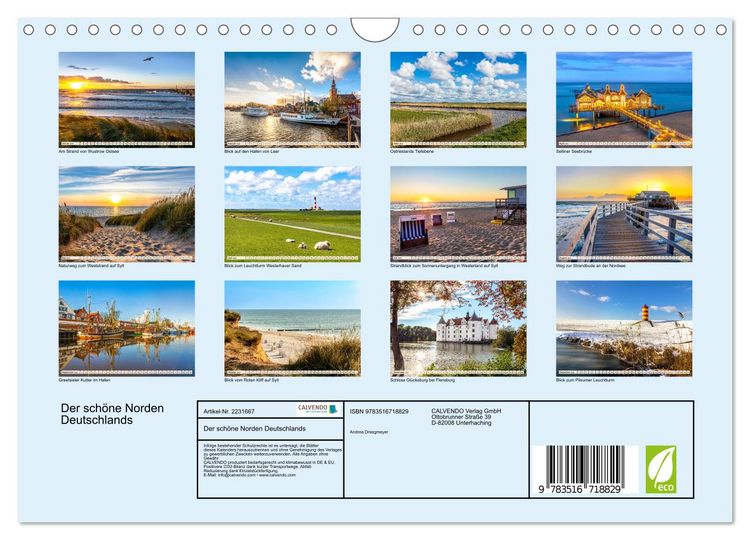 Produktbild: Der sch&ouml;ne Norden Deutschlands (Wandkalender 2026 DIN A4 quer), CALVENDO Monatskalender