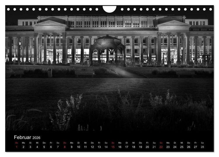 Produktbild: Stuttgart bei Nacht (Wandkalender 2026 DIN A4 quer), CALVENDO Monatskalender