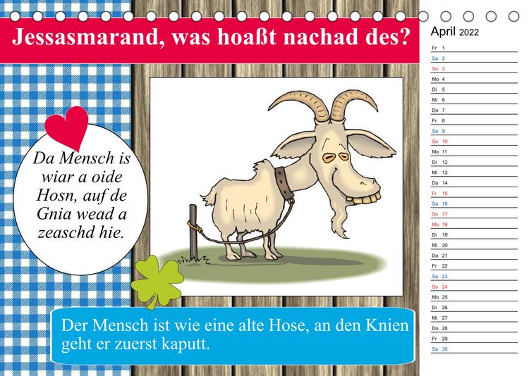 Produktbild: Des is f&uuml;a de Katz! Bairische Schpr&uuml;ch' und Redensart (Tischkalender 2022 DIN A5 quer)