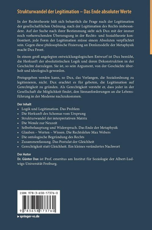 Produktbild: Strukturwandel der Legitimation &ndash; Das Ende absoluter Werte