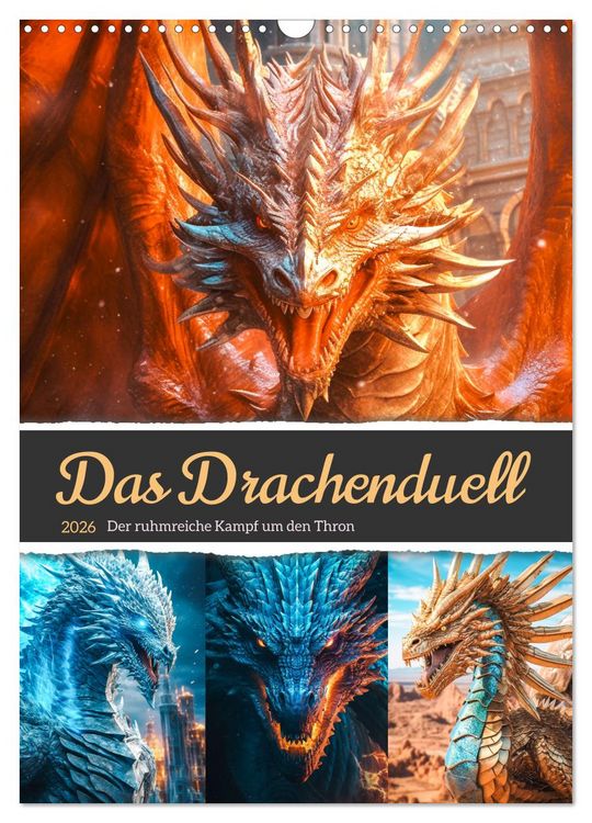 Produktbild: Das Drachenduell (Wandkalender 2026 DIN A3 hoch), CALVENDO Monatskalender