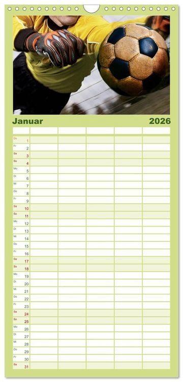 Produktbild: Familienplaner 2026 - Leidenschaft Fu&szlig;ball mit 5 Spalten (Wandkalender, 21 x 45 cm) CALVENDO