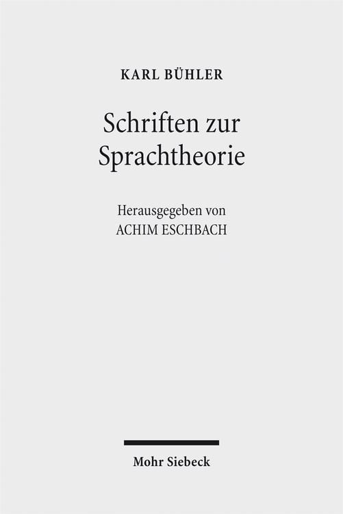 Produktbild: Schriften zur Sprachtheorie