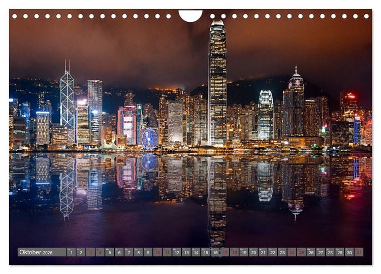 Produktbild: Hong Kong Citylights (Wandkalender 2026 DIN A4 quer), CALVENDO Monatskalender