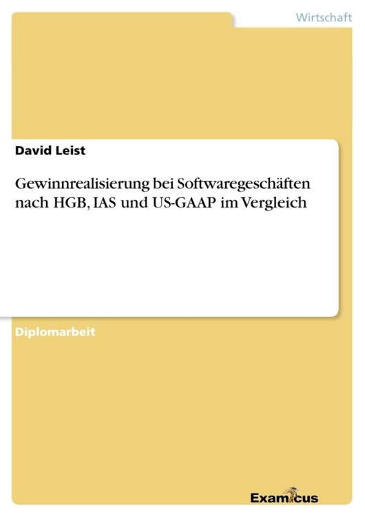 Produktbild: Gewinnrealisierung bei Softwaregesch&auml;ften nach HGB, IAS und US-GAAP im Vergleich