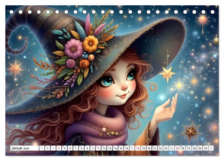 Produktbild: Luna, die kleine Zauberhexe (Tischkalender 2026 DIN A5 quer), CALVENDO Monatskalender