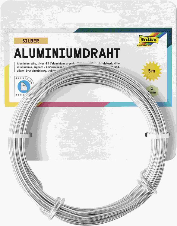 Produktbild: Folia  Aluminiumdraht, 2mmx5m, silber