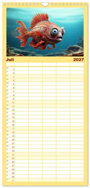 Produktbild: Familienplaner 2027 - Galaktische Wesen mit 5 Spalten (Wandkalender, 21 x 45 cm) CALVENDO