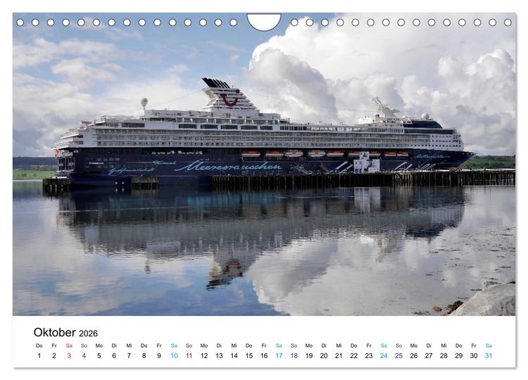 Produktbild: Riesen der Meere - Kreuzfahrtschiffe (Wandkalender 2026 DIN A4 quer), CALVENDO Monatskalender