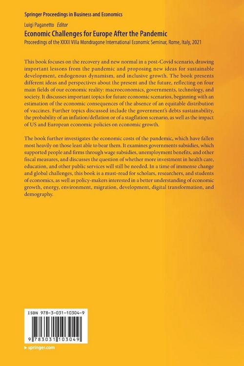 Produktbild: Economic Challenges for Europe After the Pandemic