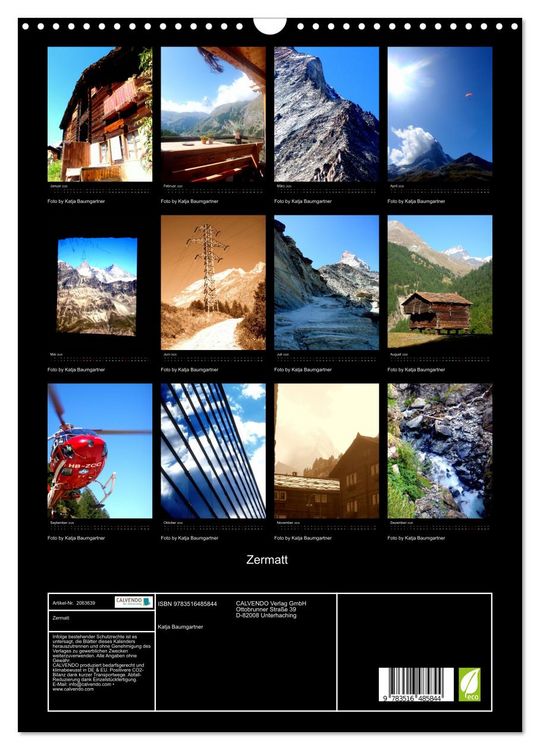 Produktbild: Zermatt (Wandkalender 2026 DIN A3 hoch), CALVENDO Monatskalender