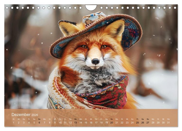 Produktbild: Waldtiere mit Stil. Tierische Trendsetter in der Natur (Wandkalender 2026 DIN A4 quer), CALVENDO Monatskalender