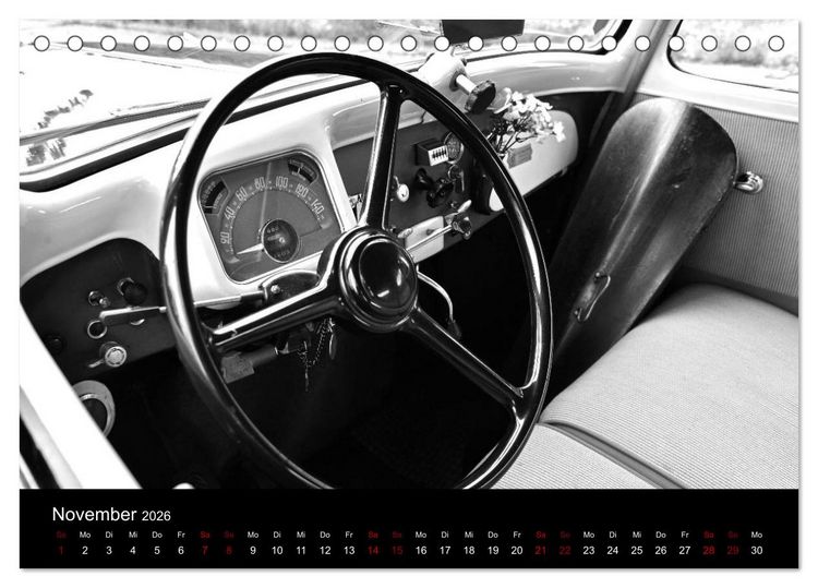 Produktbild: Citro&euml;n 11 CV Traction Avant in schwarzweiss (Tischkalender 2026 DIN A5 quer), CALVENDO Monatskalender