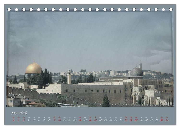 Produktbild: Unterwegs in Jerusalem (Tischkalender 2026 DIN A5 quer), CALVENDO Monatskalender
