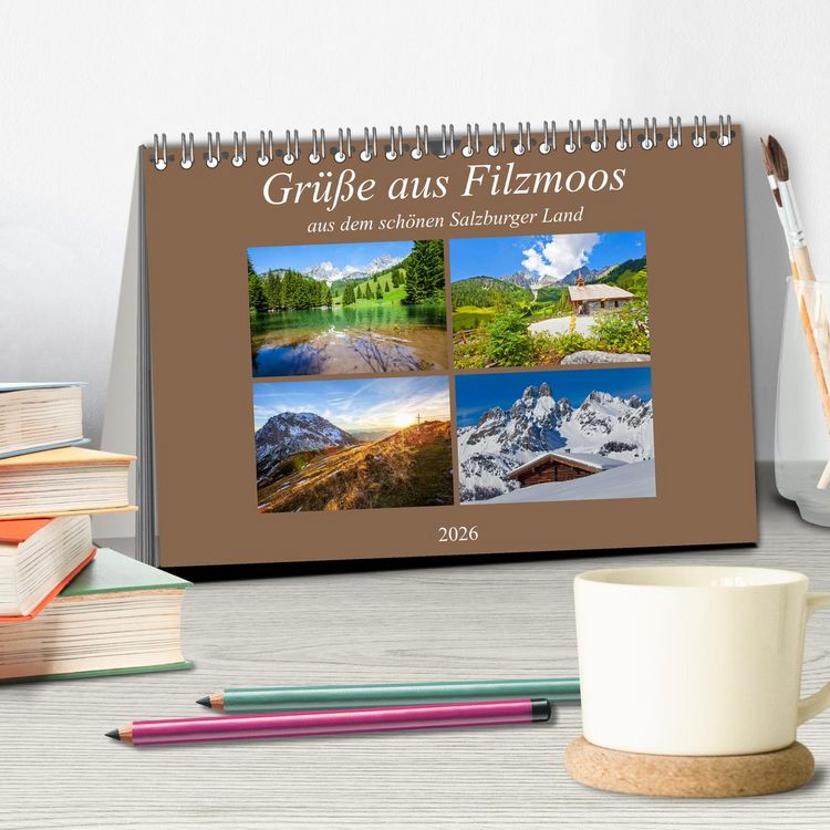Produktbild: Gr&uuml;&szlig;e aus Filzmoos (Tischkalender 2026 DIN A5 quer), CALVENDO Monatskalender