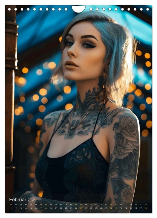 Produktbild: Tattoo Sch&ouml;nheiten - zw&ouml;lf Monate, zw&ouml;lf Frauen und jede Menge Tattoos (Wandkalender 2026 DIN A4 hoch), CALVENDO Monatskalender
