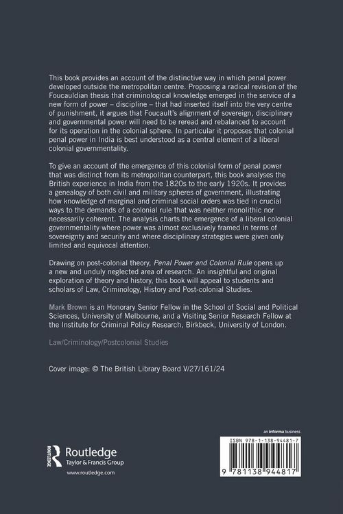 Produktbild: Penal Power and Colonial Rule