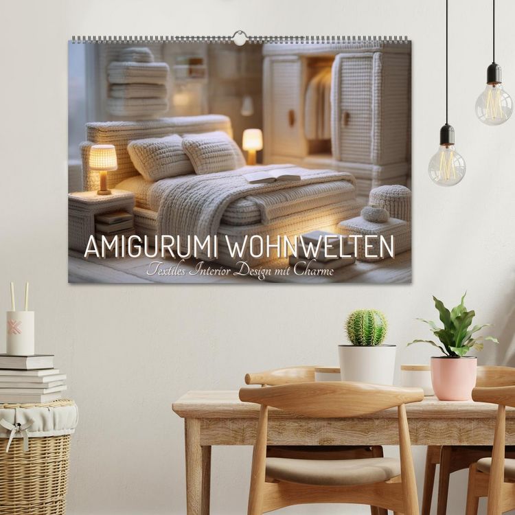 Produktbild: Amigurumi Wohnwelten. Textiles Interior Design mit Charme (Wandkalender 2027 DIN A2 quer), CALVENDO Monatskalender
