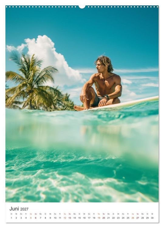 Produktbild: Karibik Surfer (Wandkalender 2027 DIN A2 hoch), CALVENDO Monatskalender