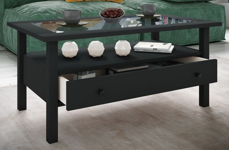 Produktbild: Holz Sofatisch Couchtisch Schublade Lingis L
