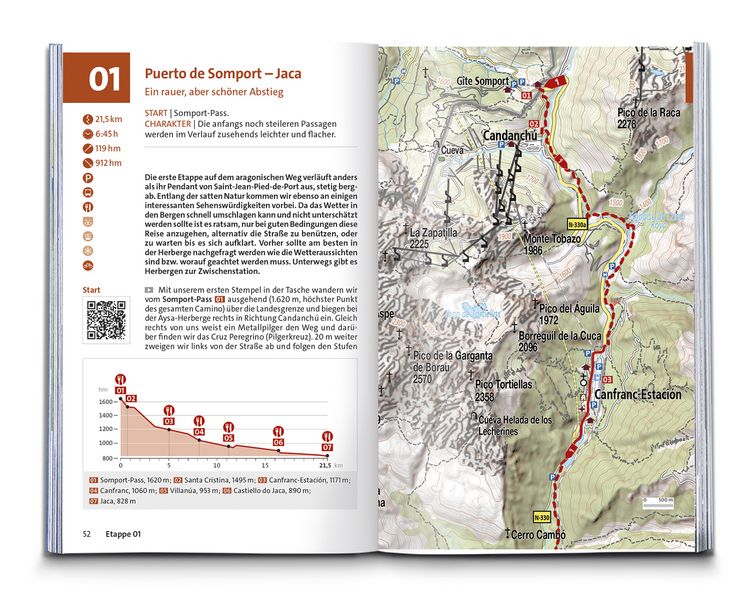Produktbild: KOMPASS Wanderf&uuml;hrer Jakobsweg Spanien, Camino Franc&eacute;s. Von den Pyren&auml;en nach Santiago de Compostela und Fisterra, 46 Etappen mit Extra-Tourenkarte