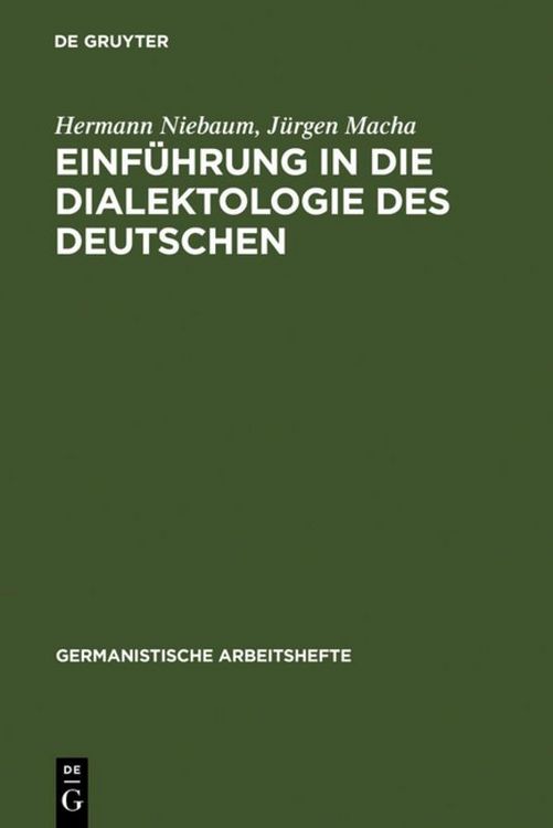 Produktbild: Einf&uuml;hrung in die Dialektologie des Deutschen