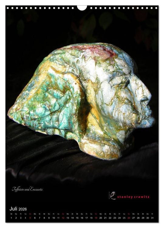 Produktbild: Kunstkalender 2026 - Encaustic und Tuffstein - Skulpturen (Wandkalender 2026 DIN A3 hoch), CALVENDO Monatskalender