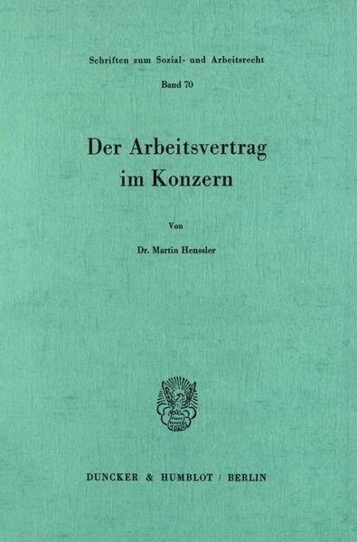 Produktbild: Der Arbeitsvertrag im Konzern.