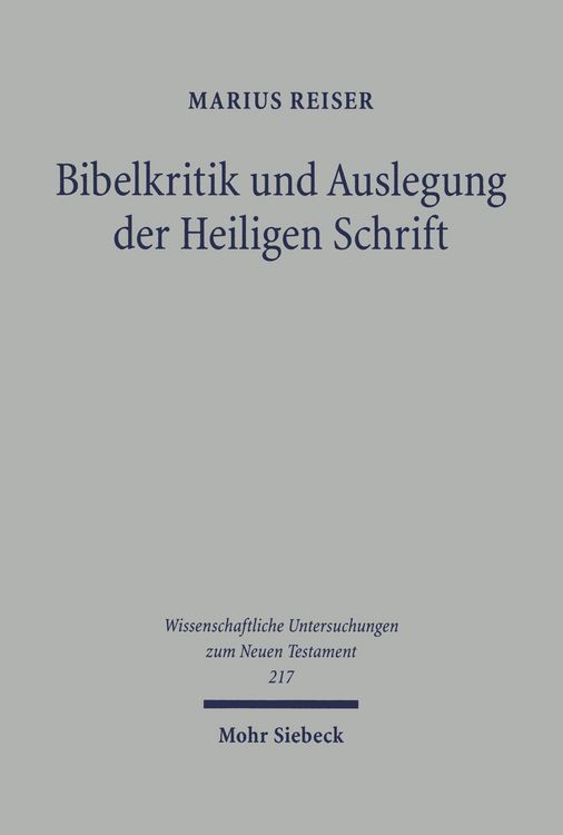 Produktbild: Bibelkritik und Auslegung der Heiligen Schrift