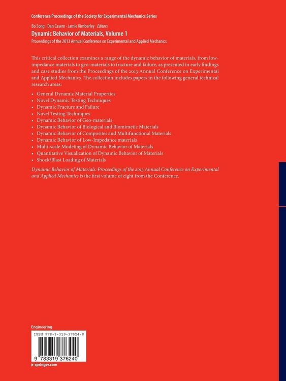 Produktbild: Dynamic Behavior of Materials, Volume 1