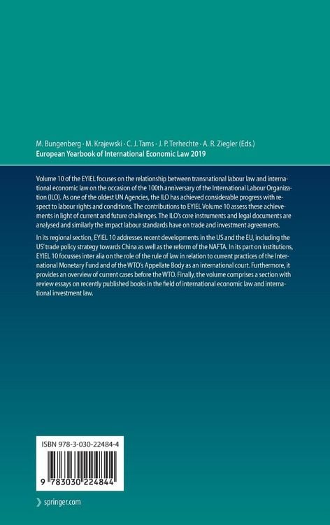 Produktbild: European Yearbook of International Economic Law 2019