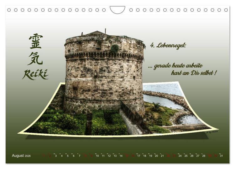 Produktbild: REIKI - Chakren und Lebensregeln (Wandkalender 2026 DIN A4 quer), CALVENDO Monatskalender