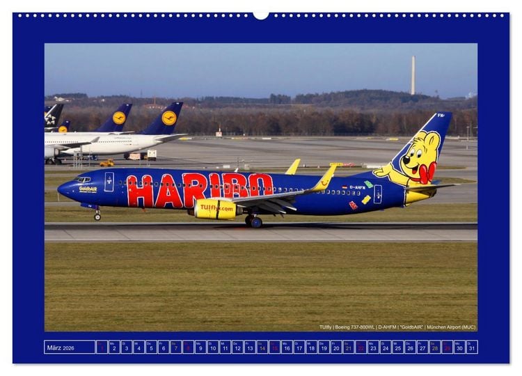 Produktbild: Bunte Airliner (Wandkalender 2026 DIN A2 quer), CALVENDO Monatskalender