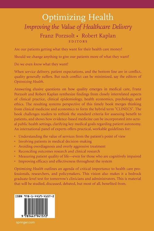 Produktbild: Optimizing Health: Improving the Value of Healthcare Delivery