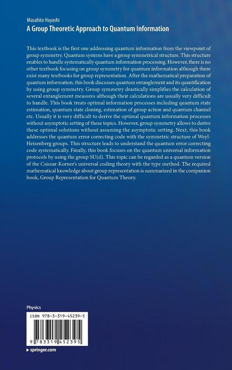 Produktbild: A Group Theoretic Approach to Quantum Information