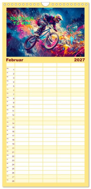 Produktbild: Familienplaner 2027 - BMX - Coole Slogans mit 5 Spalten (Wandkalender, 21 x 45 cm) CALVENDO