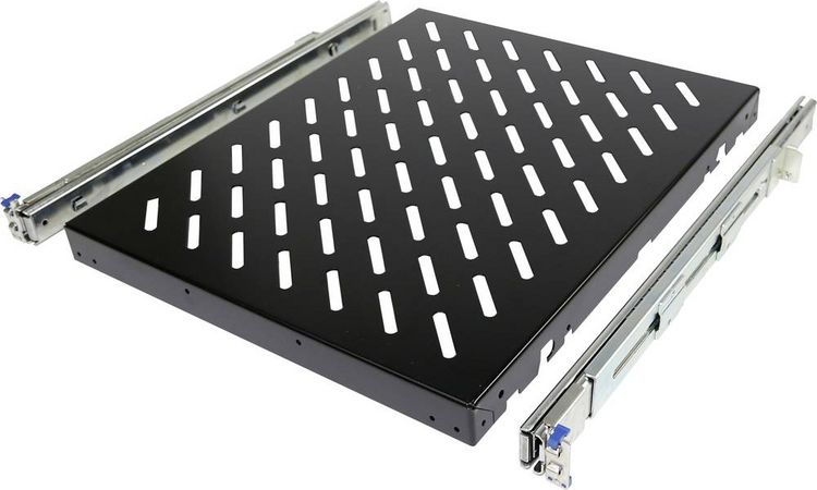Produktbild: Rittal 5501.675 19 Zoll Netzwerkschrank-Ger&auml;teboden 1 HE Ausziehbar Geeignet f&uuml;r Schranktiefe: ab 600 mm Schwarz